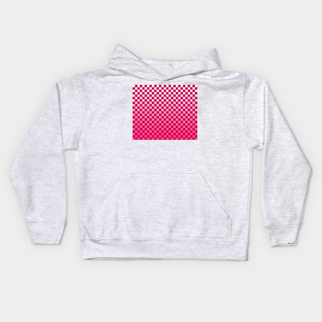 Pink Checkered Ombre Texture Kids Hoodie by saradaboru